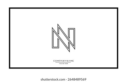 Alphabet letters N or NN logo monogram