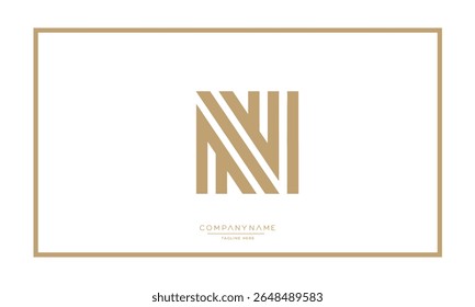 Alphabet letters N or NN logo monogram