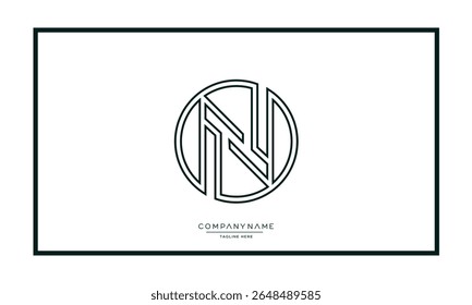 Alphabet letters N or NN logo monogram