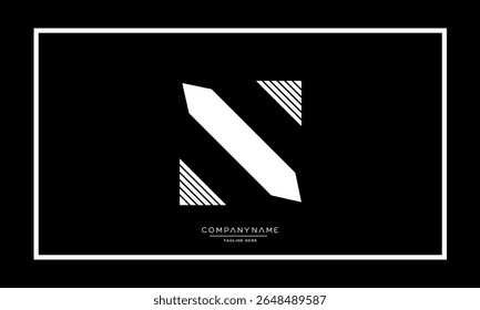 Alphabet letters N or NN logo monogram