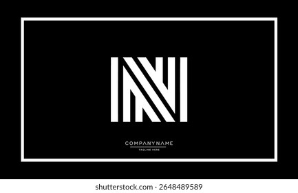 Alphabet letters N or NN logo monogram