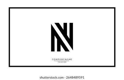 Alphabet letters N or NN logo monogram