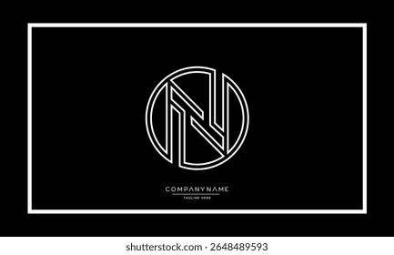 Alphabet letters N or NN logo monogram