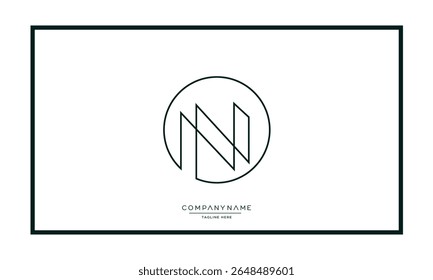 Alphabet letters N or NN logo monogram