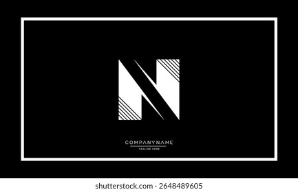 Alphabet letters N or NN logo monogram