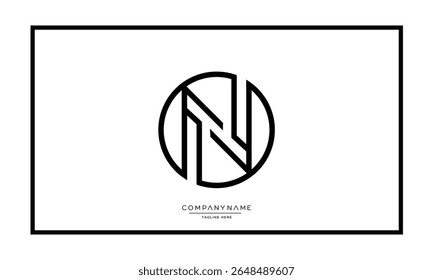 Alphabet letters N or NN logo monogram