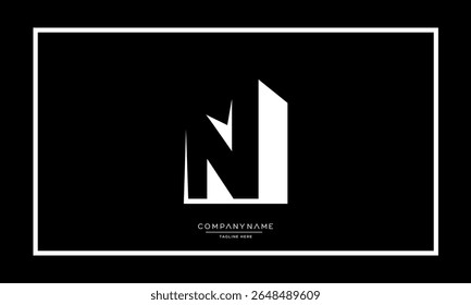 Alphabet letters N or NN logo monogram