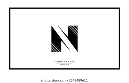 Alphabet letters N or NN logo monogram