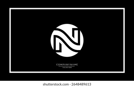 Alphabet letters N or NN logo monogram