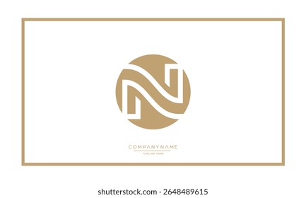 Alphabet letters N or NN logo monogram