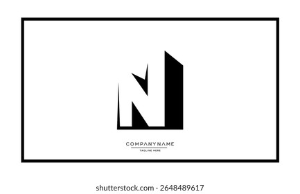 Alphabet letters N or NN logo monogram