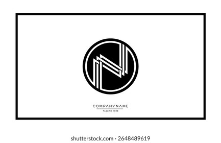 Alphabet letters N or NN logo monogram