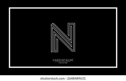 Alphabet letters N or NN logo monogram