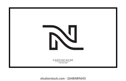 Alphabet letters N or NN logo monogram
