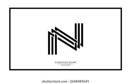 Alphabet letters N or NN logo monogram