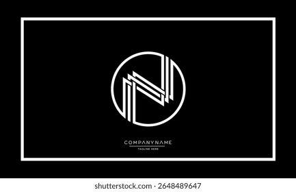 Alphabet letters N or NN logo monogram