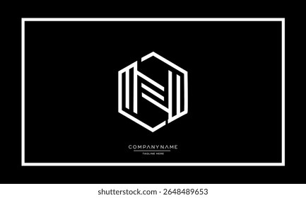 Alphabet letters N or NN logo monogram