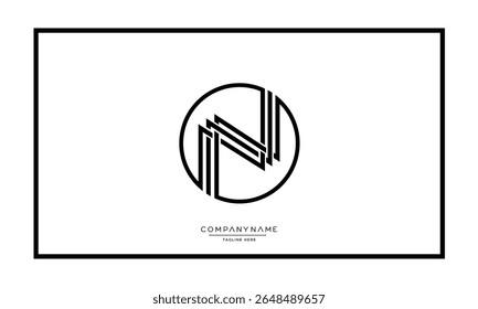 Alphabet letters N or NN logo monogram