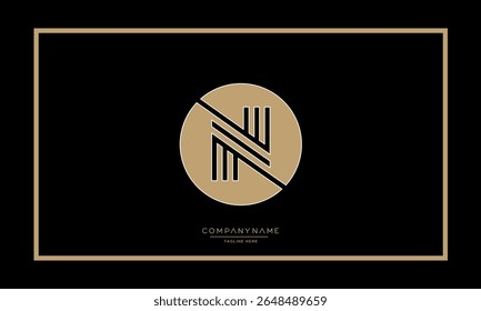 Alphabet letters N or NN logo monogram