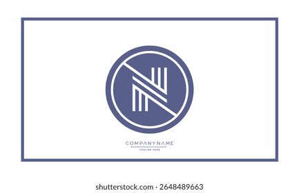 Alphabet letters N or NN logo monogram