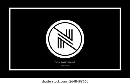 Alphabet letters N or NN logo monogram