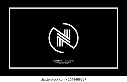 Alphabet letters N or NN logo monogram