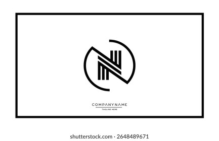 Alphabet letters N or NN logo monogram