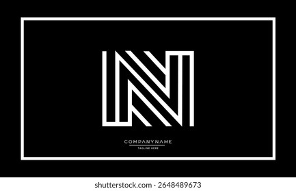 Alphabet letters N or NN logo monogram