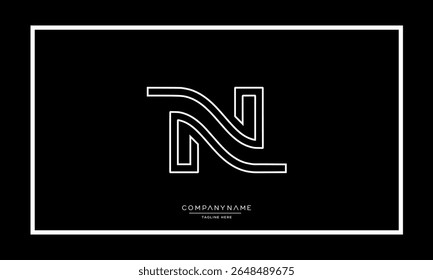 Alphabet letters N or NN logo monogram