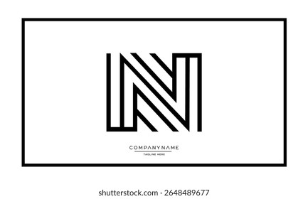 Alphabet letters N or NN logo monogram