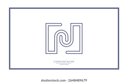 Alphabet letters N or NN logo monogram