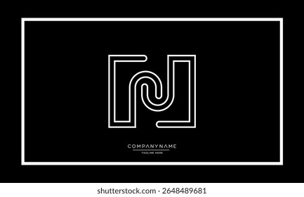Alphabet letters N or NN logo monogram