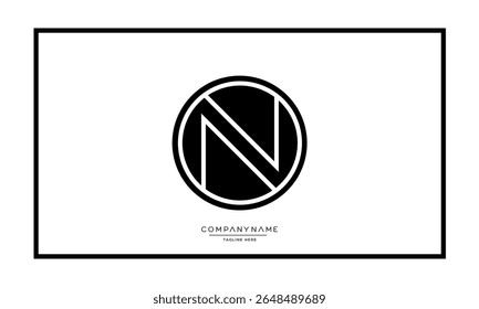 Alphabet letters N or NN logo monogram