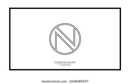 Alphabet letters N or NN logo monogram