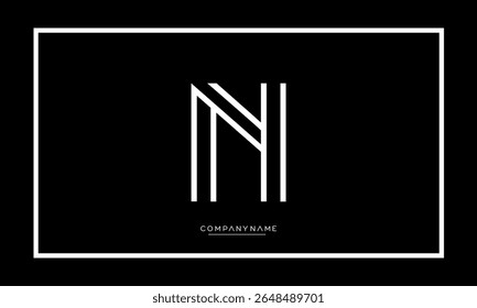 Alphabet letters N or NN logo monogram