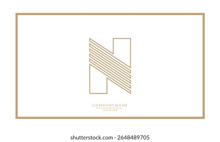 Alphabet letters N or NN logo monogram