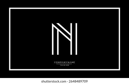 Alphabet letters N or NN logo monogram