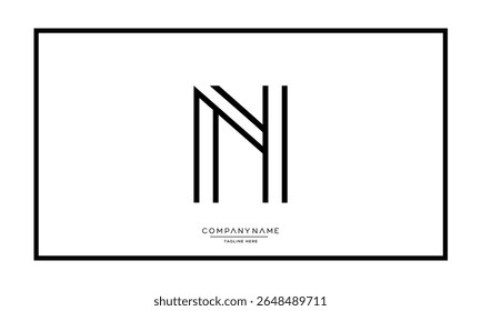Alphabet letters N or NN logo monogram
