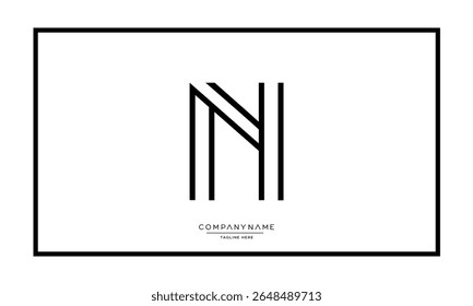 Alphabet letters N or NN logo monogram
