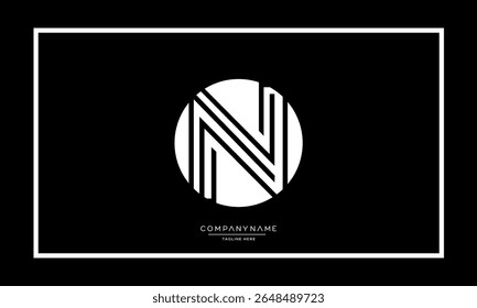 Alphabet letters N or NN logo monogram