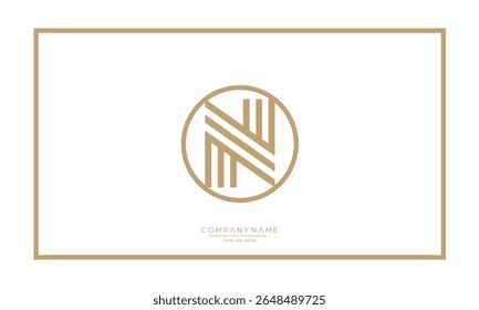 Alphabet letters N or NN logo monogram