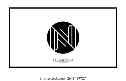 Alphabet letters N or NN logo monogram