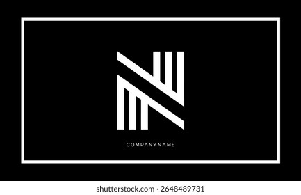 Alphabet letters N or NN logo monogram
