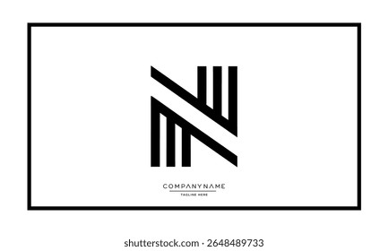 Alphabet letters N or NN logo monogram