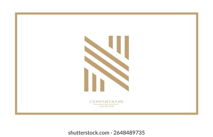 Alphabet letters N or NN logo monogram
