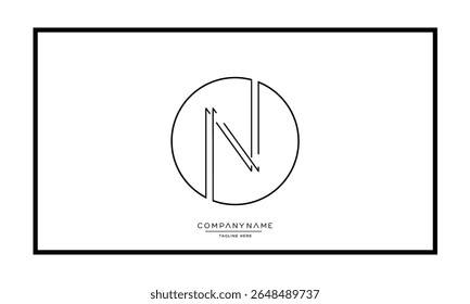 Alphabet letters N or NN logo monogram