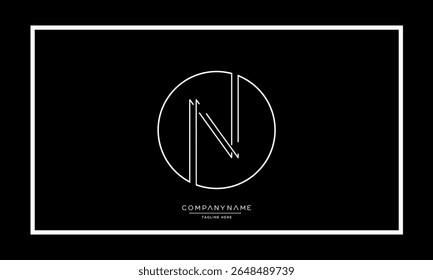 Alphabet letters N or NN logo monogram