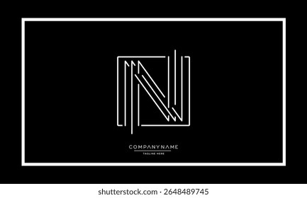 Alphabet letters N or NN logo monogram