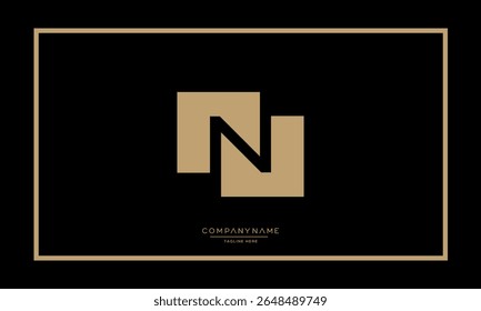 Alphabet letters N or NN logo monogram