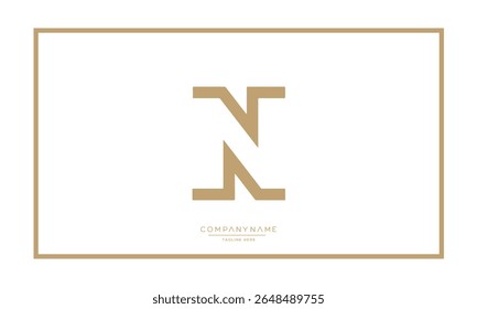 Alphabet letters N or NN logo monogram